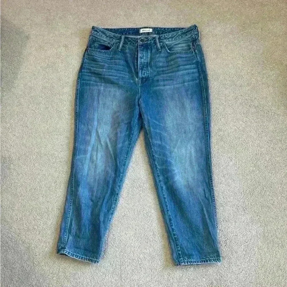 Madewell stovepipe high or mid rise blue jeans in size 33 - Picture 1 of 12